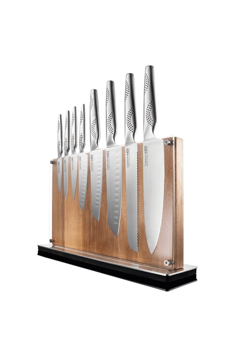 iD3® Ryu Knife Block 9 Piece, Main, color, Silver
