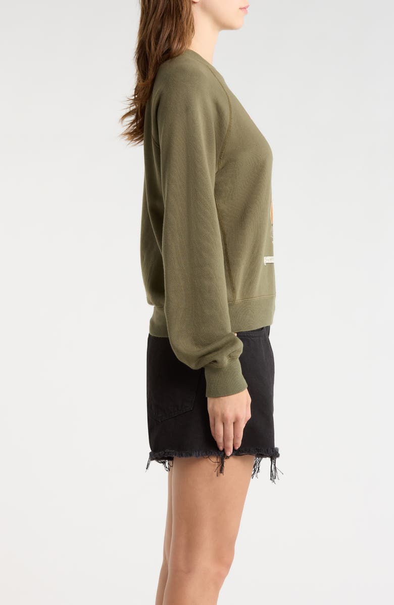 Re/Done Classic Tini Time Crewneck Sweatshirt, Alternate, color, Fatigue