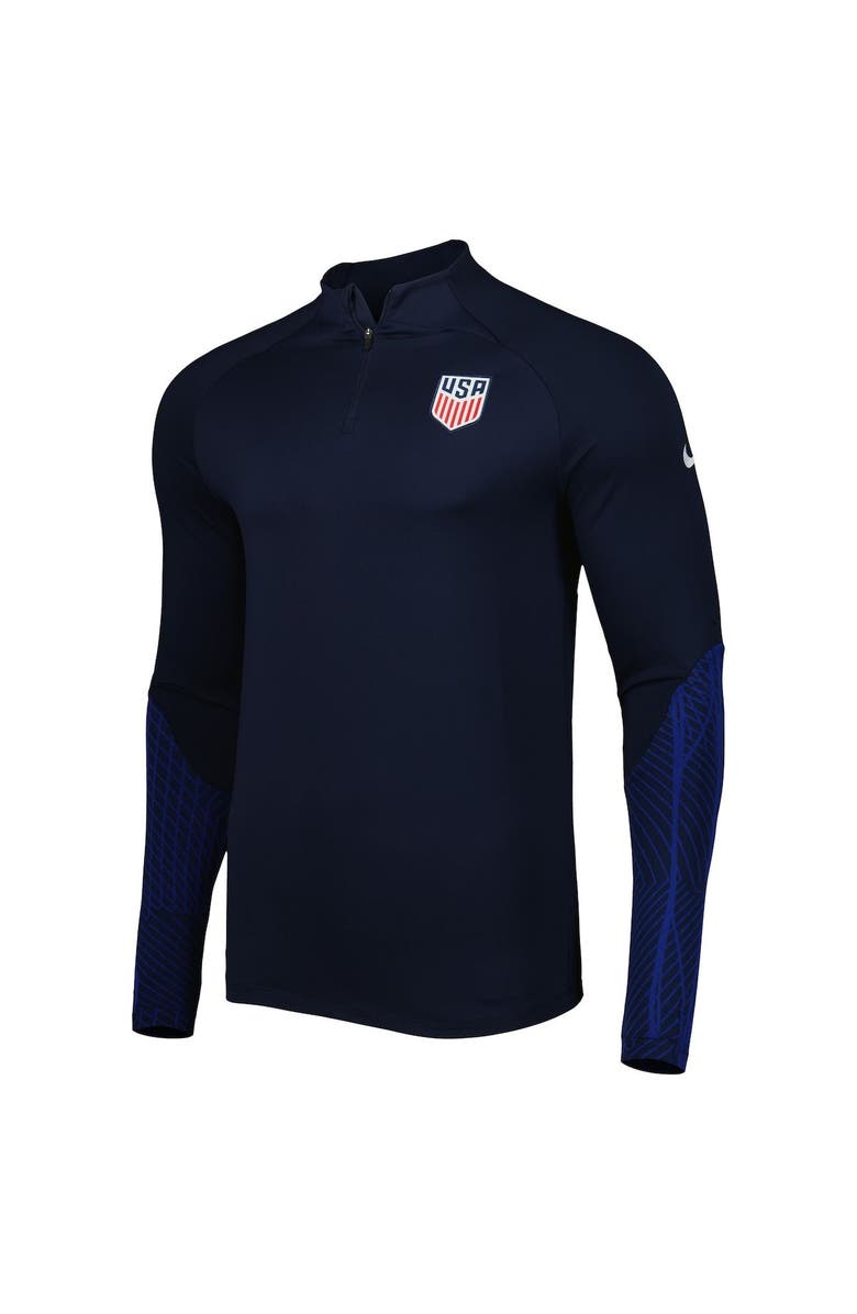 Nike Men's Nike Navy USMNT 2022 Strike Drill Performance Raglan Quarter-Zip Long Sleeve Top, Alternate, color, Navy