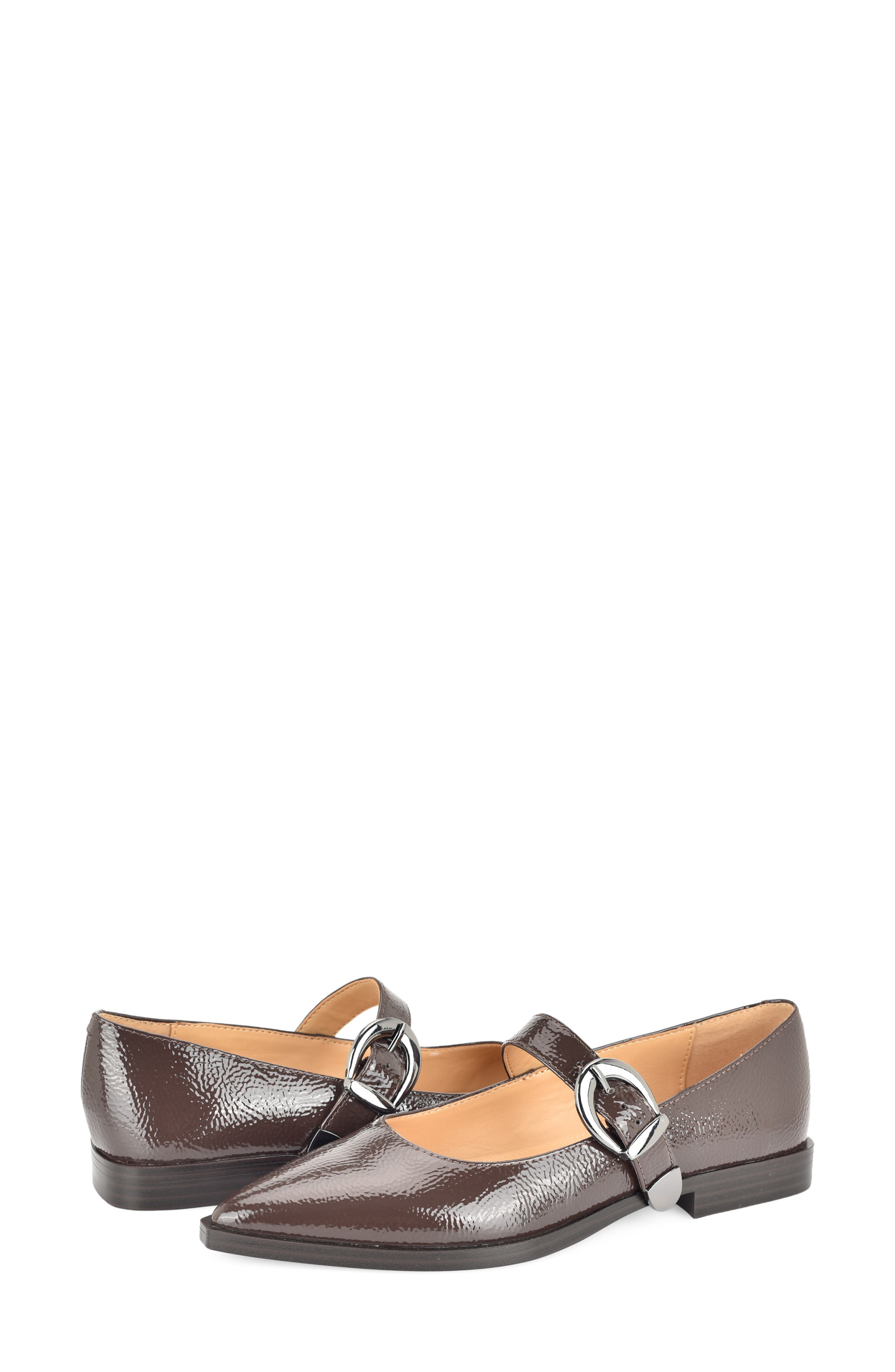 Nine West Katrel Mary Jane Flat, Alternate, color, Dark Brown