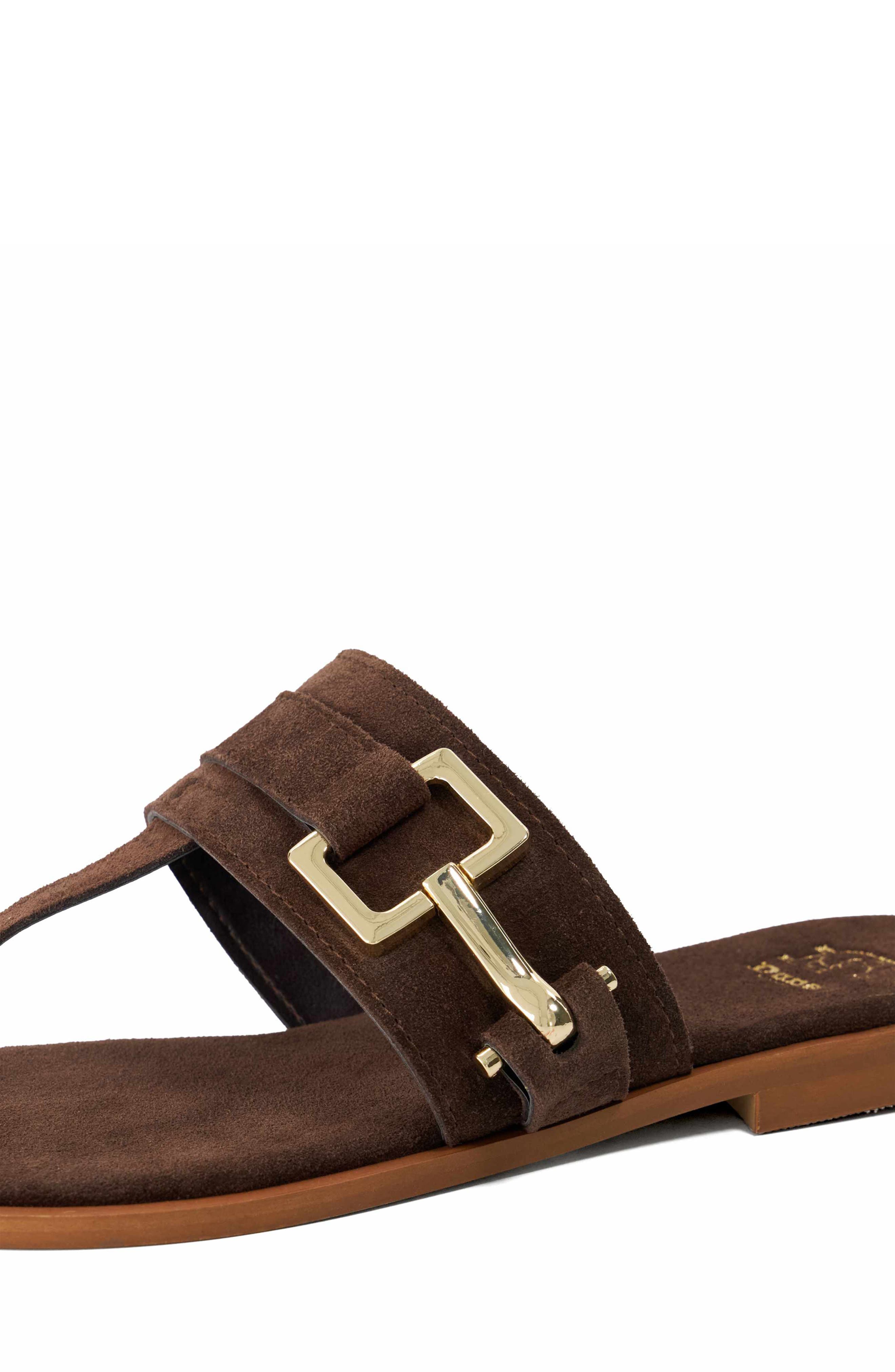 Dune London Lotica Sandal, Alternate, color, Brown Suede