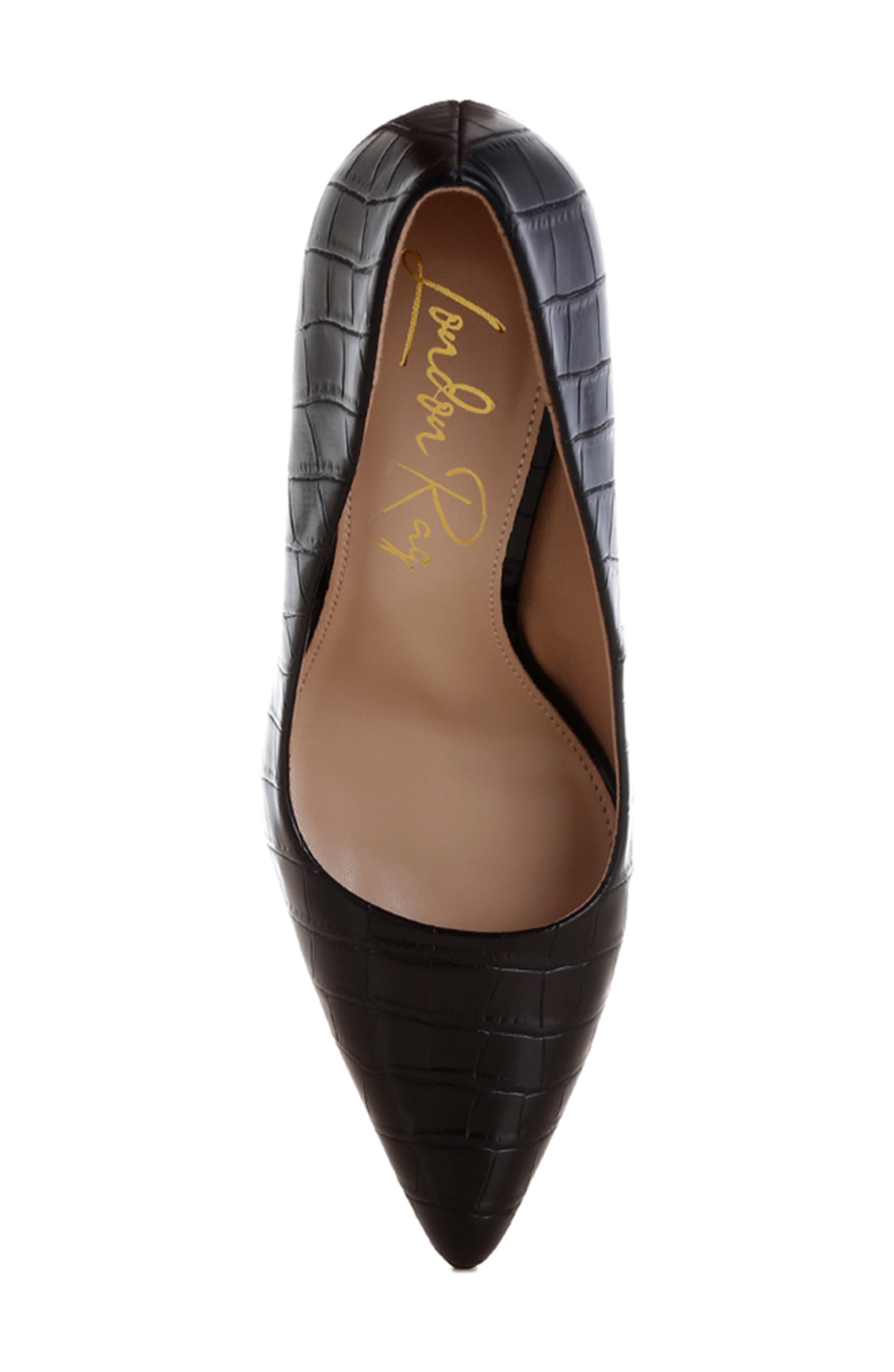 LONDON RAG Scheba Croc Embossed Pump, Alternate, color, Black