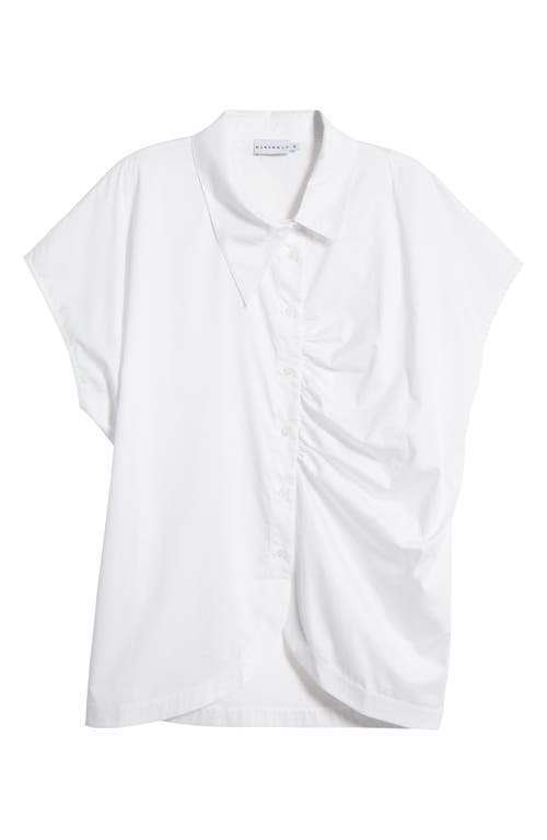 HARSHMAN HARSHMAN LILY ASYMMETRIC RUCHED BUTTON-UP SHIRT