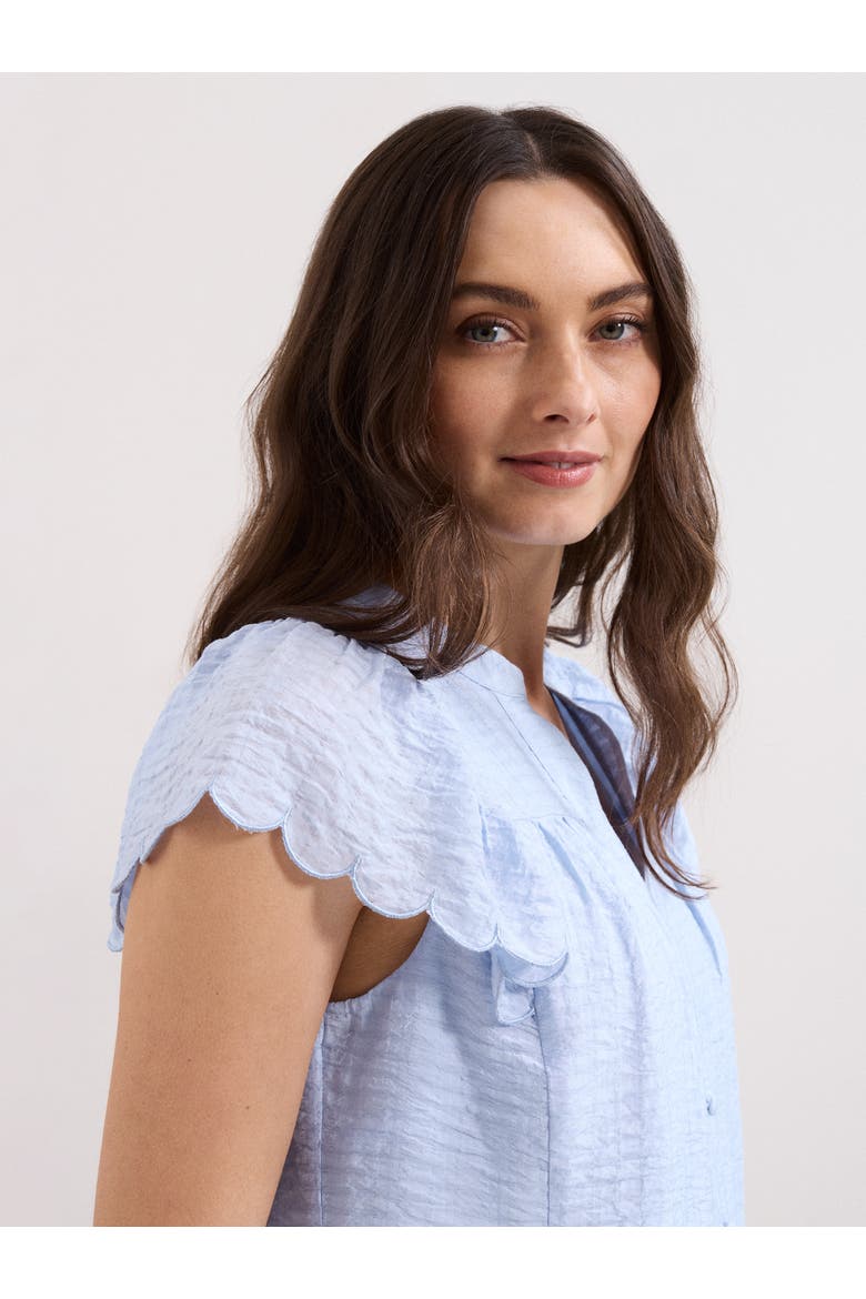 Aleasha Scallop Sleeve V-Neck Blouse, Alternate, color, Pale Blue