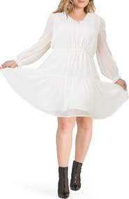 Standards & Practices Prairie Chiffon Long Sleeve Dress