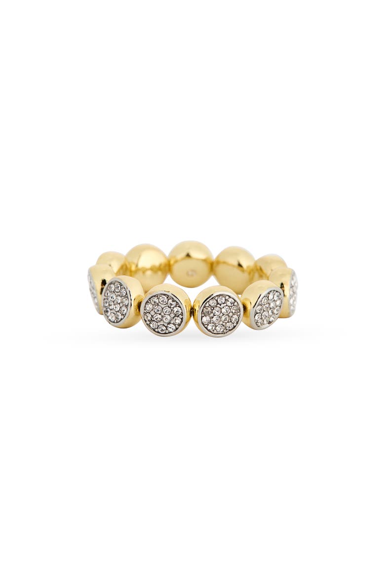 Rotating Pavè Disc Bracelet, Main, color, CLEAR/ TWO TONE