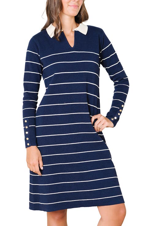 Organic Long Sleeve Collared Sweater Dress