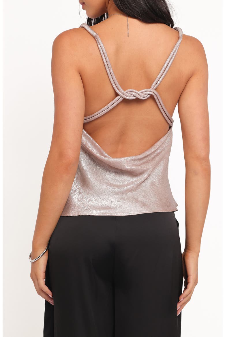 Vita Metallic Cowl Neck Tank, Alternate, color, CHAMPAGNE
