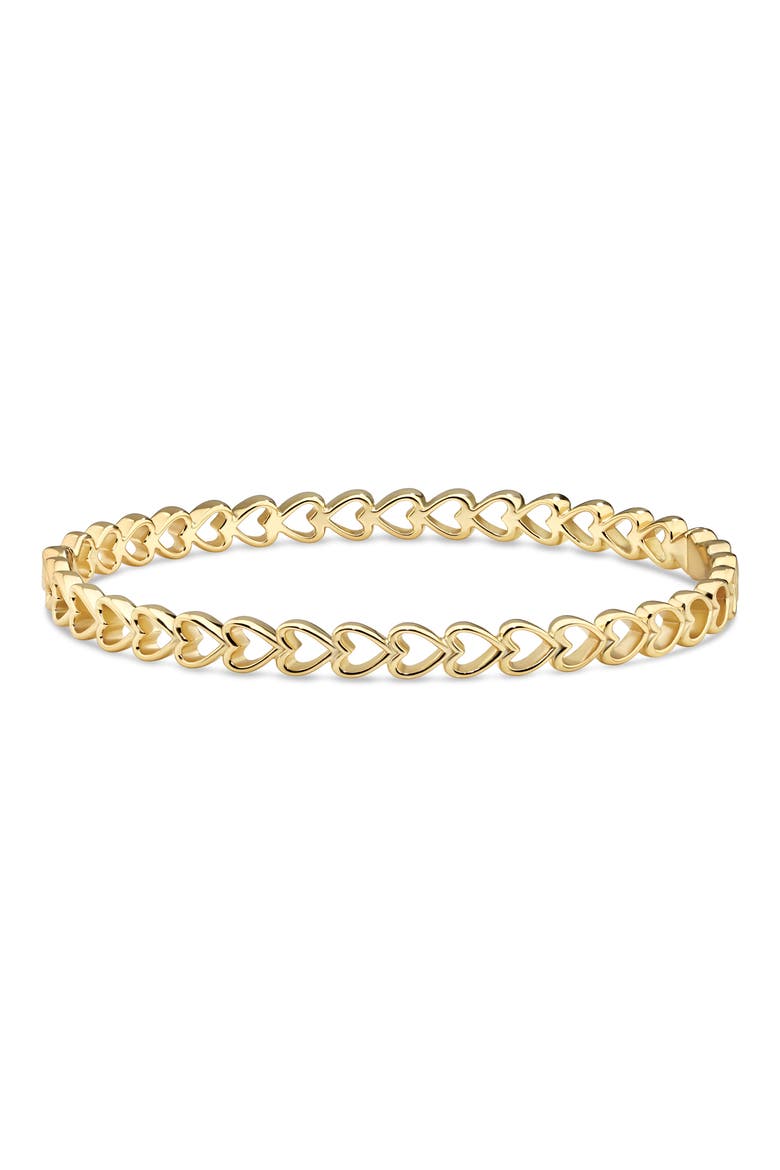 Open Heart Bangle Bracelet, Main, color, GOLD