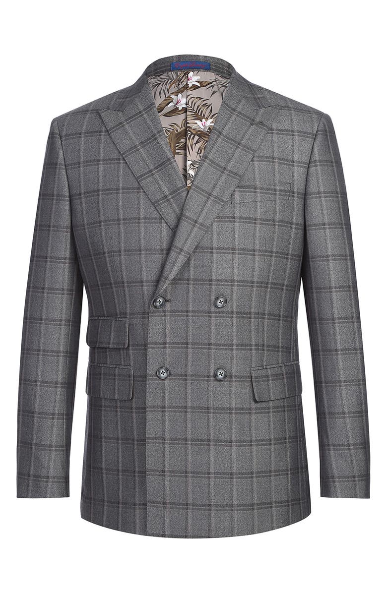 English Laundry Double Breasted Flat Front Suit, Alternate, color, Grey