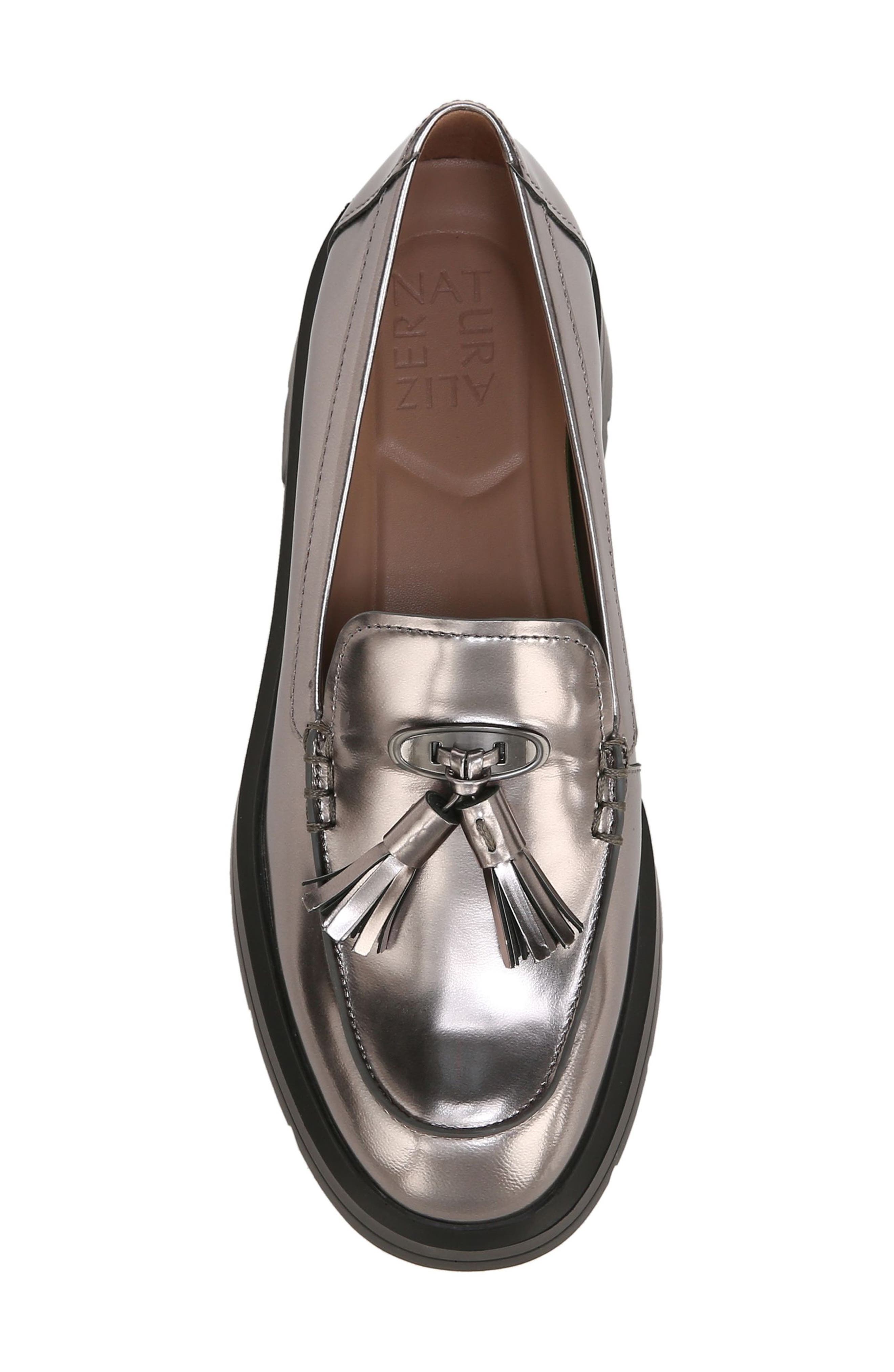 Nieves Tassel Platform Loafer, Alternate, color, PEWTER GREY LEATHER