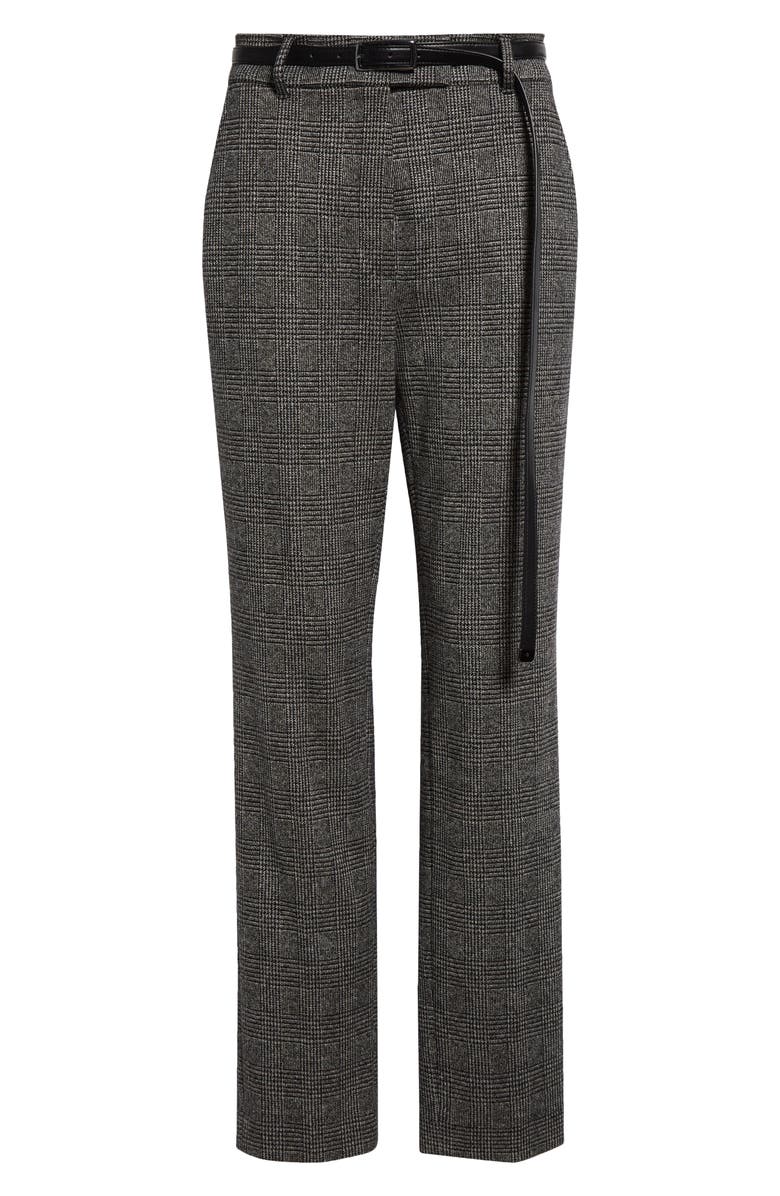 Max Mara Studio Gerico Slim Fit Belted Check Trousers, Alternate, color,