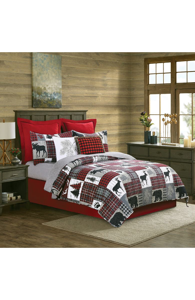 C&F Home Buffalo Check Christmas Holiday Throw Pillow, 14" x 18", Alternate, color, Red