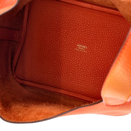 Pre-owned Hermes Hermes Picotin Lock Bag Clemence Pm In Orange