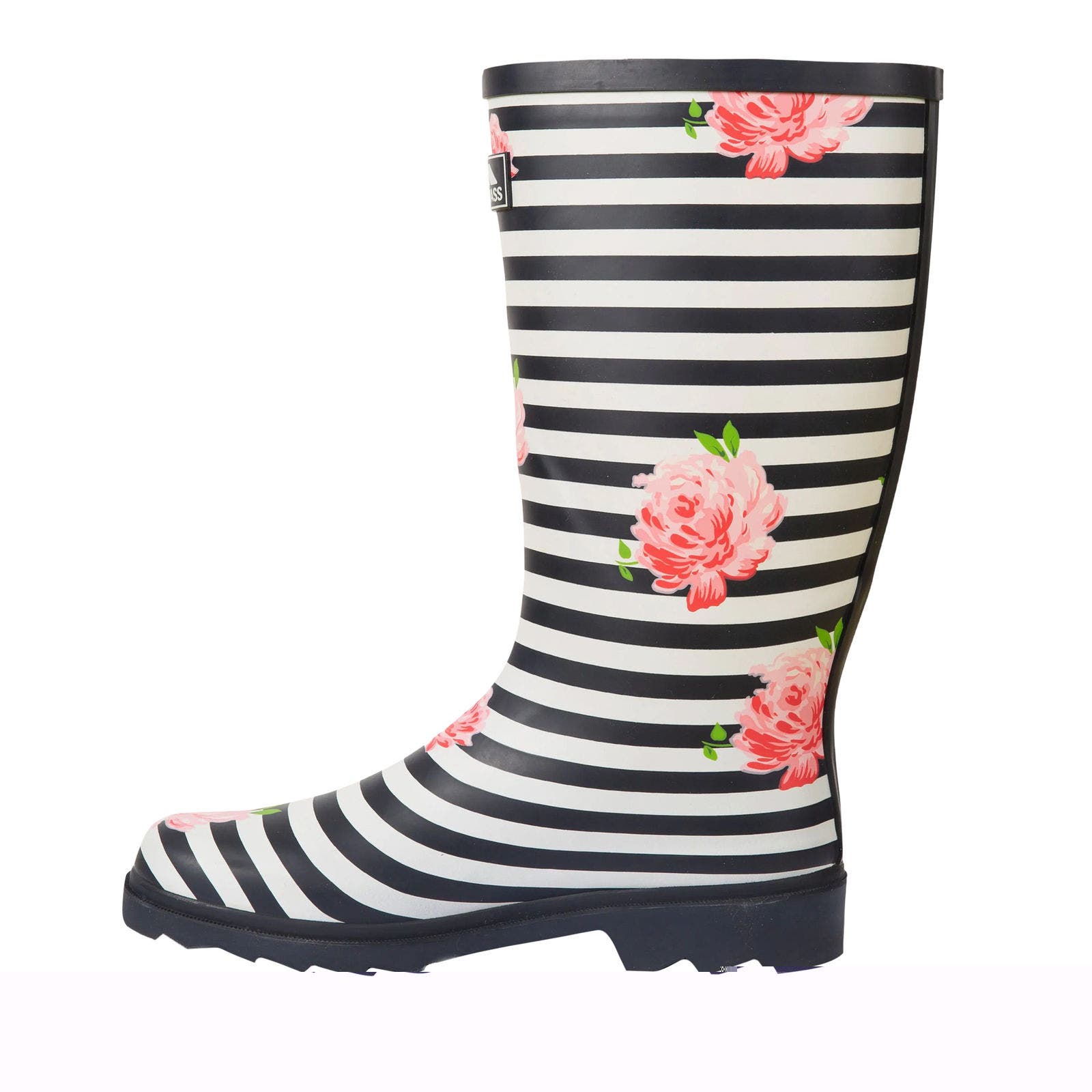 Elena Floral Galoshes, Alternate, color, Navy and White and Pink