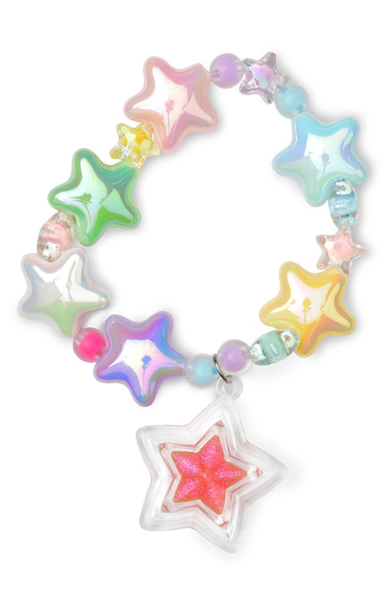 Iscream Kids' Star Lip Gloss Beaded Bracelet, Main, color, Purple Multi