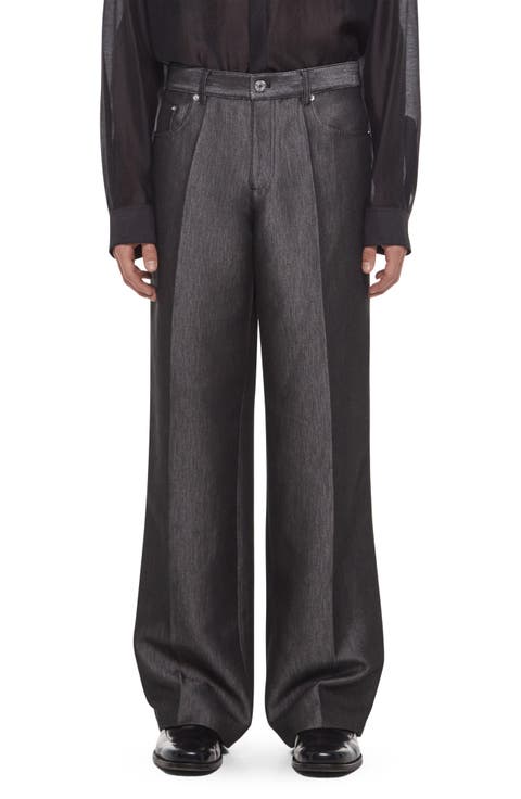 Metallic Wide Leg Trousers