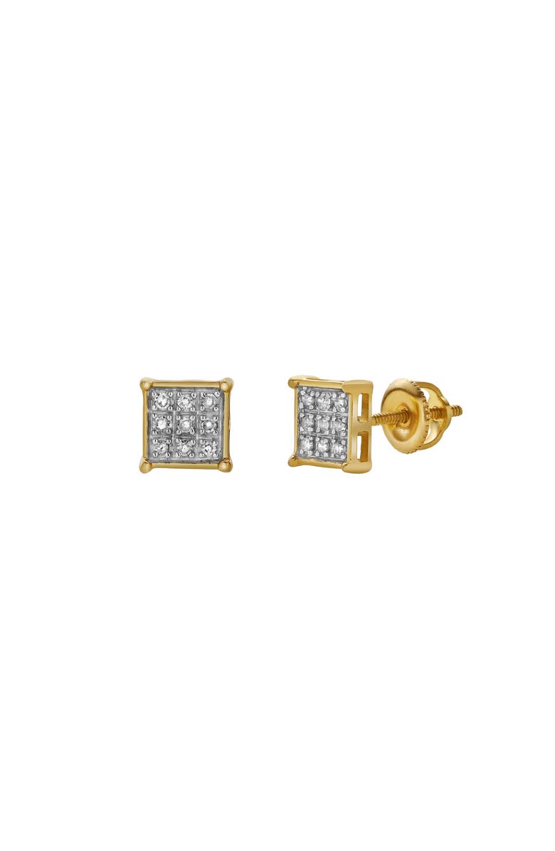 LuvMyJewelry Horizonte 10K Yellow Gold Diamond Unisex Earrings - 0.05 Cts, Main, color, 10K Yellow Gold