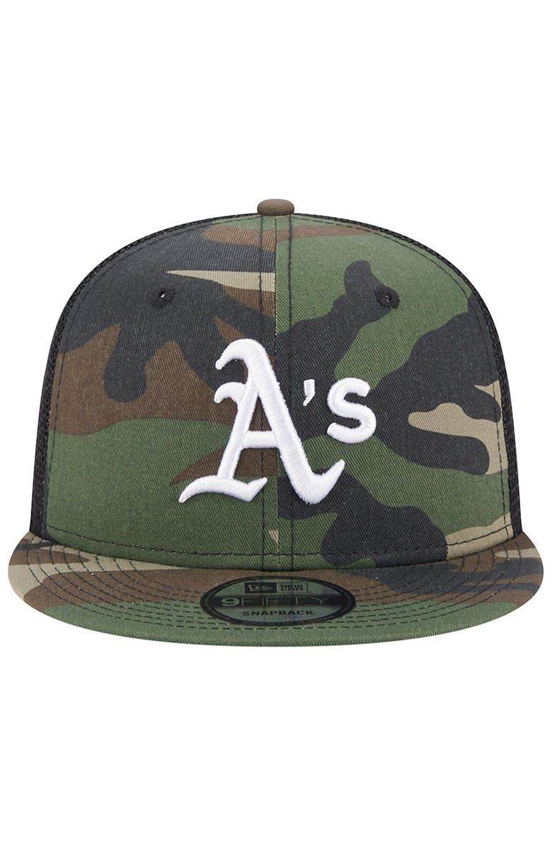 New Era Men's New Era Camo Oakland Athletics Trucker 9FIFTY Snapback Hat, Alternate, color,