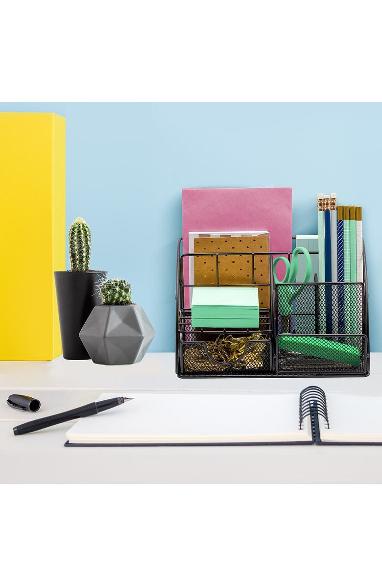 SORBUS All-in-One Stylish Desk Organizer - Black, Alternate, color,