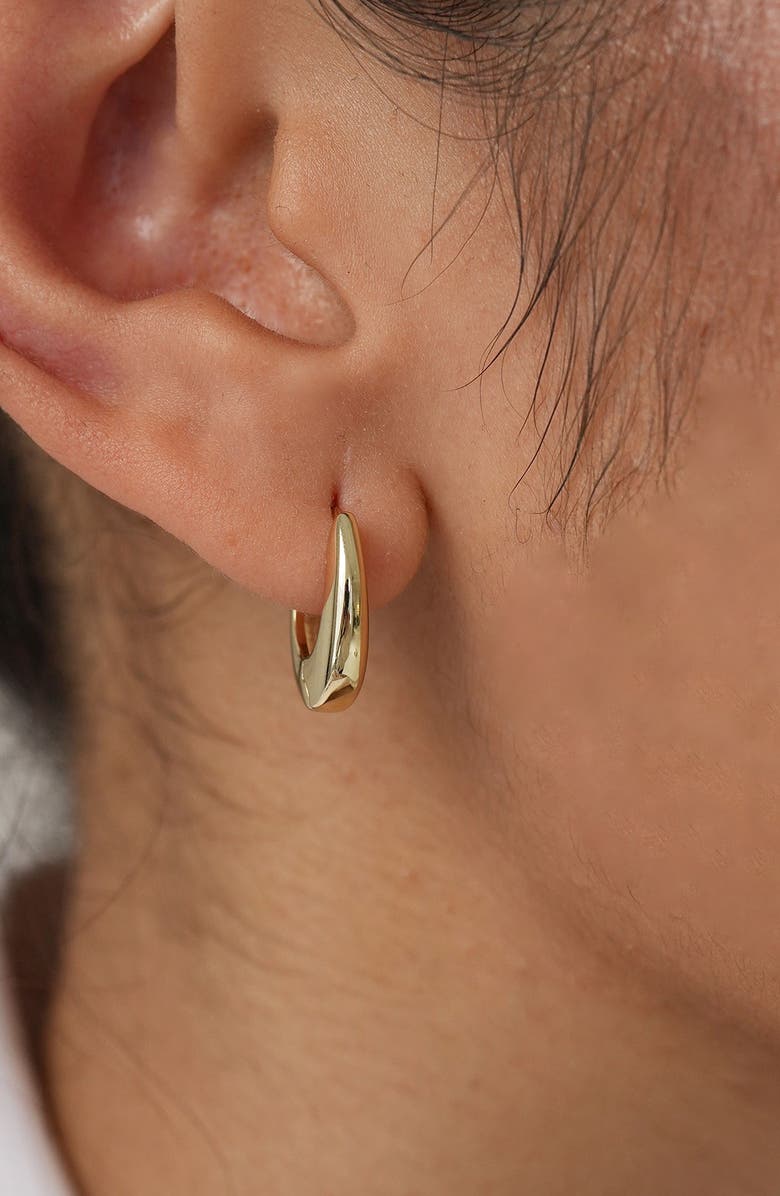 Argento Vivo Sterling Silver Chunky Oval Huggie Hoop Earrings, Alternate, color, Gold