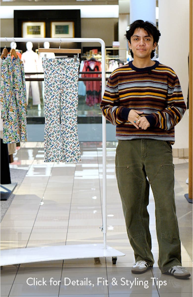 Kids' Floral Rib Knit Flare Leggings, sales video thumbnail