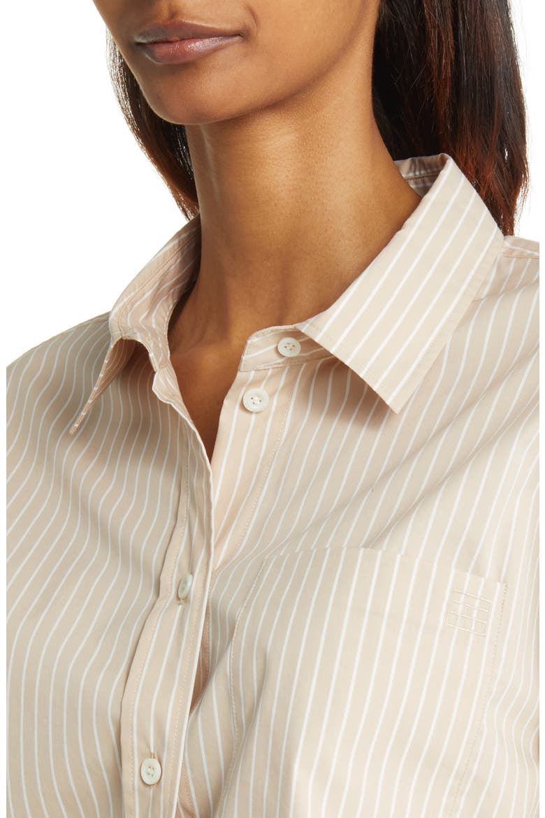 The Oversize Pinstripe Shirt, Alternate, color, MULTI SAND