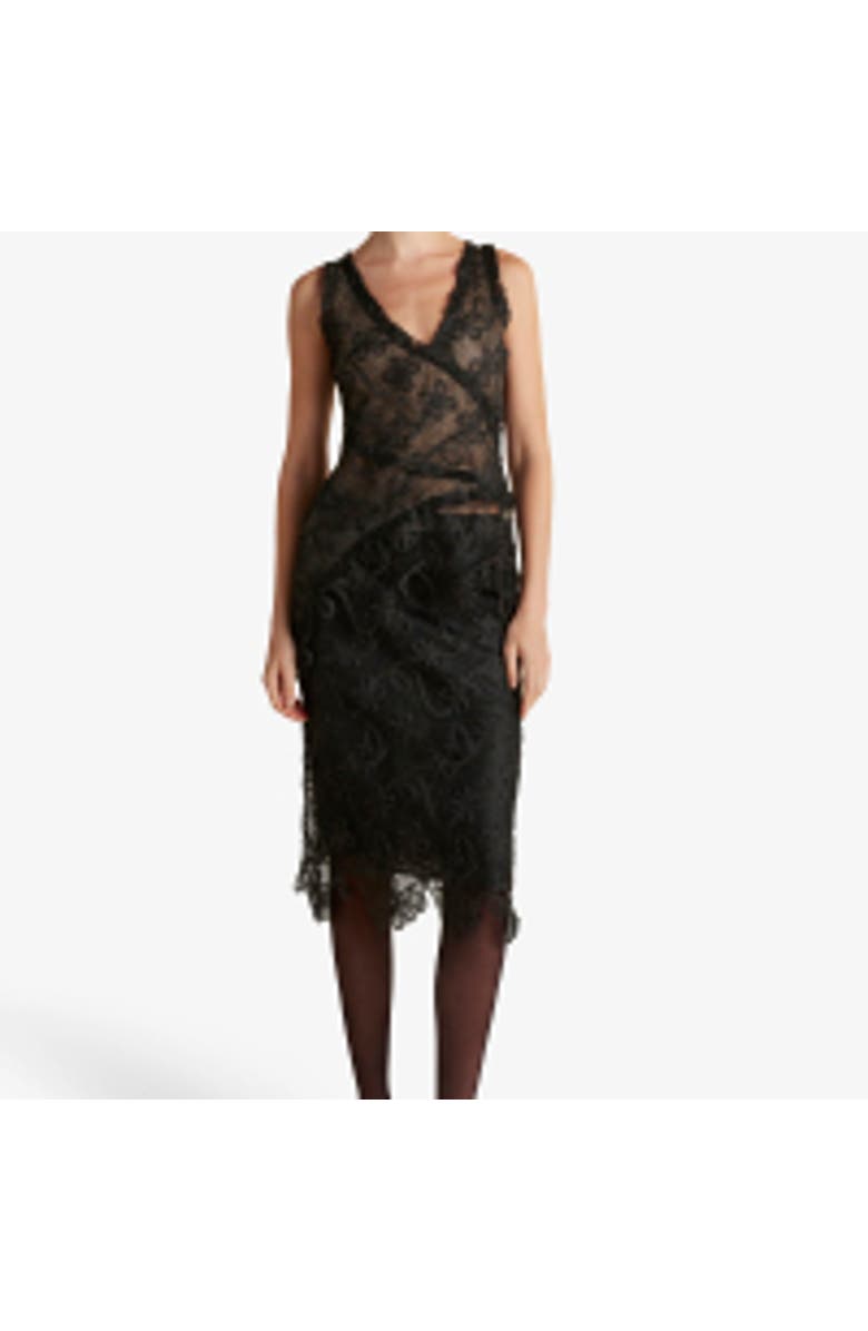 Marina Moscone Lace Patchwork Top, Main, color, Black