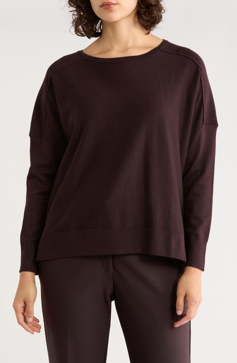 Drop Shoulder Tunic Sweater