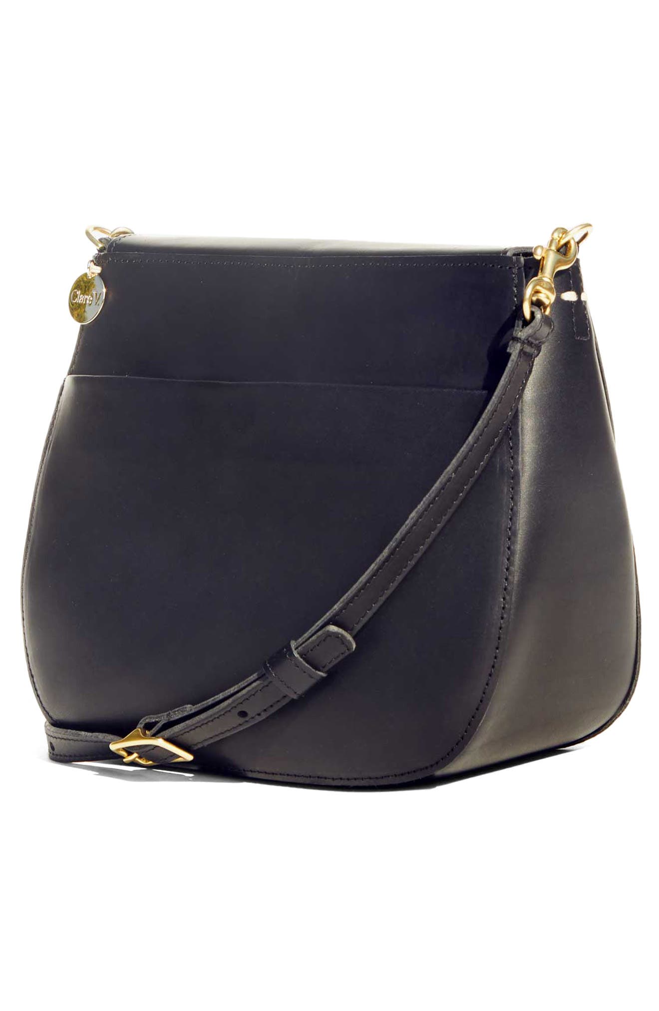 Clare V. Louis Leather Crossbody Bag, Alternate, color, 
