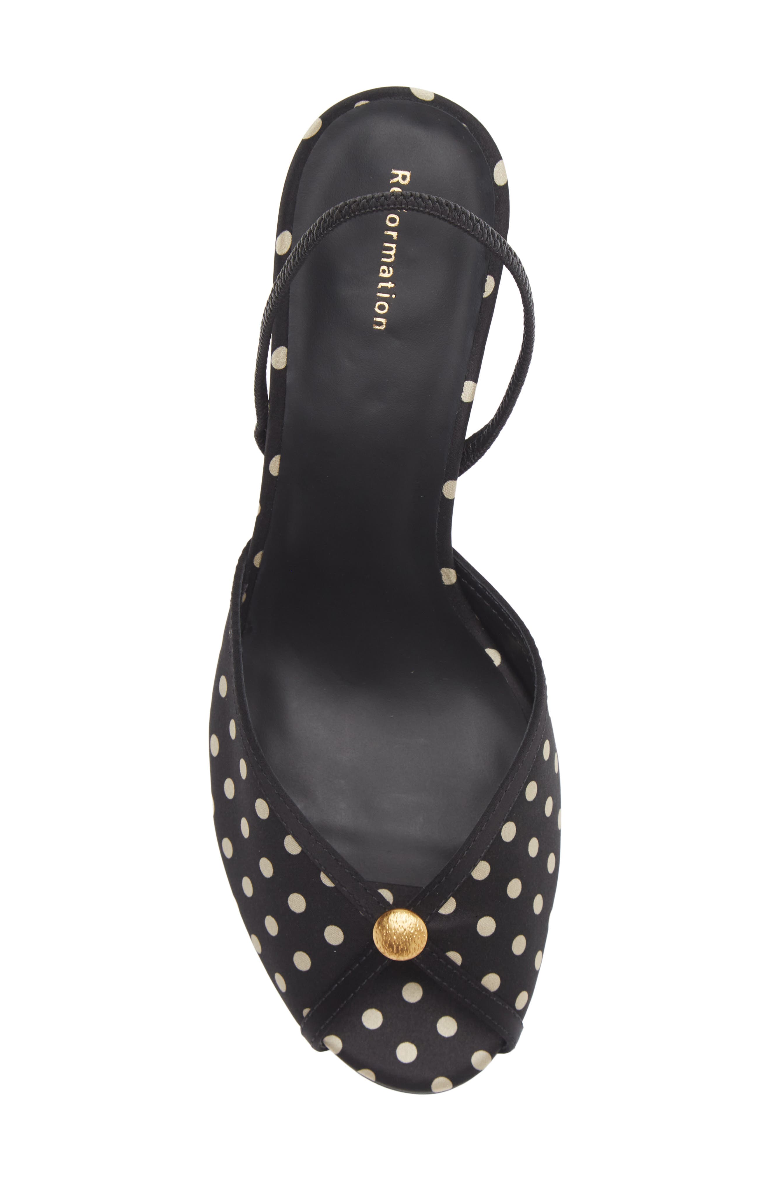 Paula Heeled Sandal, Alternate, color, POLKA DOT SATIN