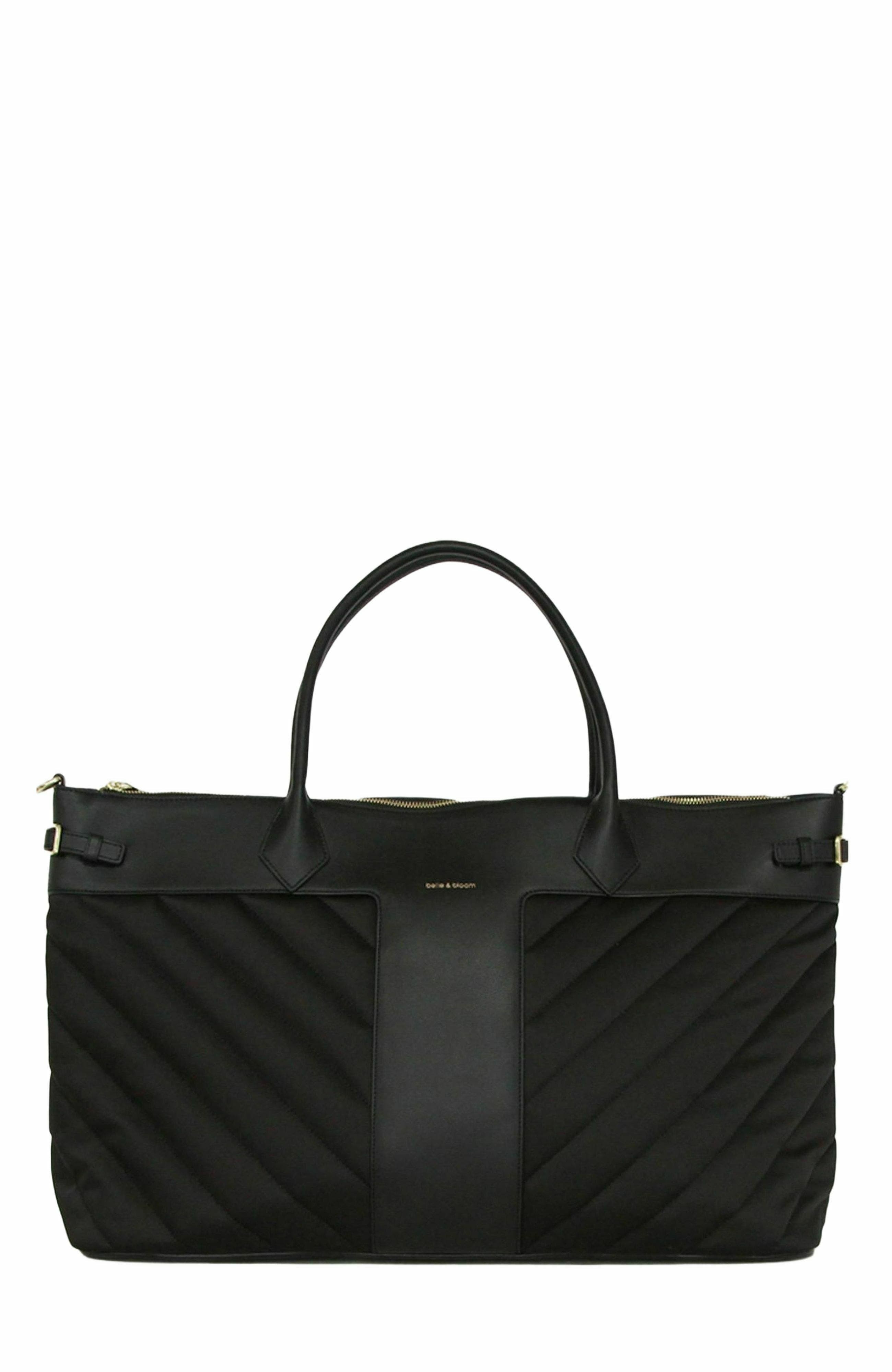 Belle & Bloom Meet Me in Paris Weekender Bag, Main, color, Black