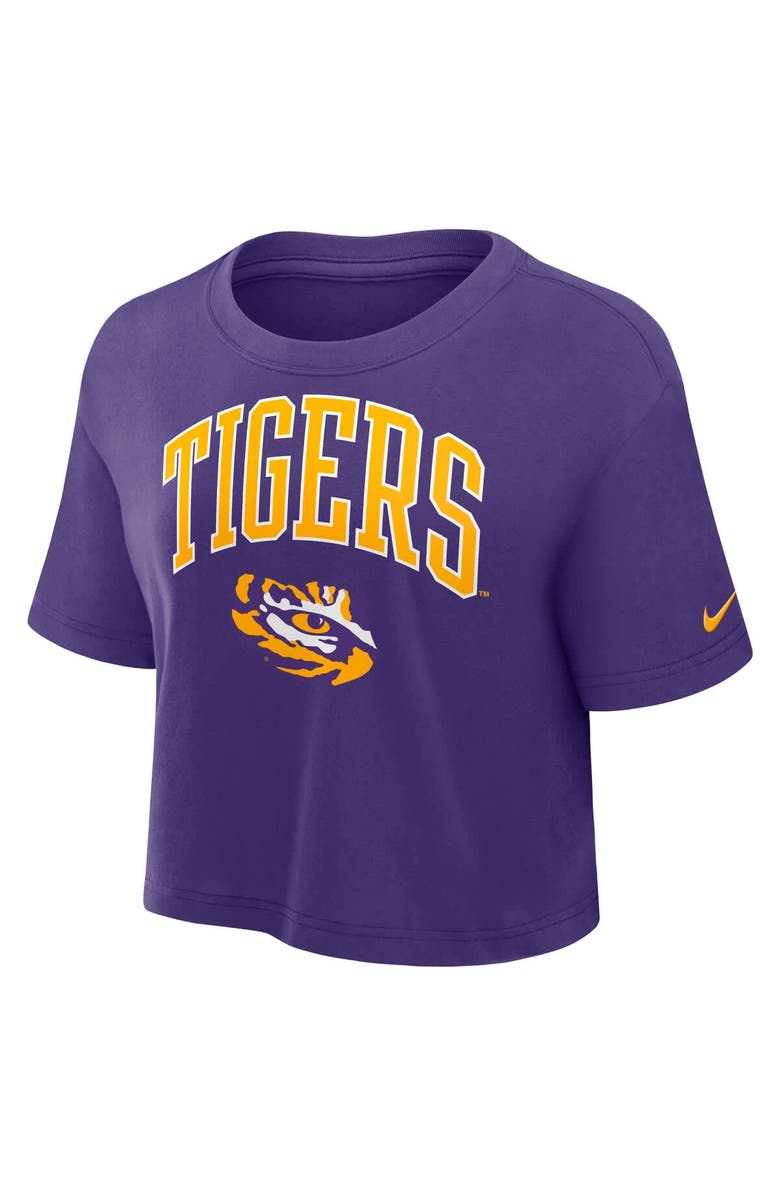 Nike Women's Nike Purple LSU Tigers Athletic Prep Arch Dri-FIT Cropped T-Shirt, Alternate, color, Purple