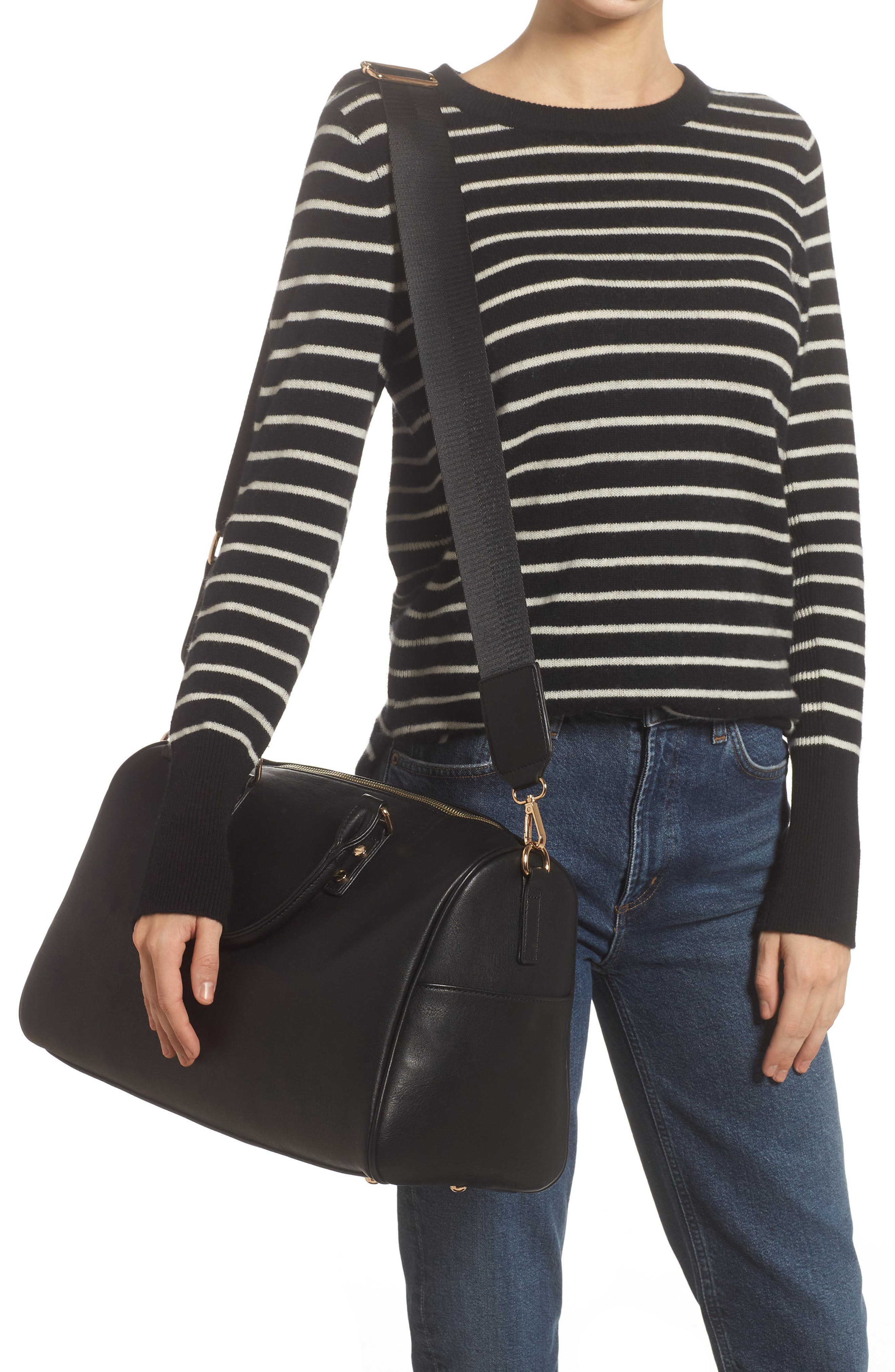 Mali + Lili Phoebe Bowling Vegan Leather Duffle Bag, Alternate, color, 