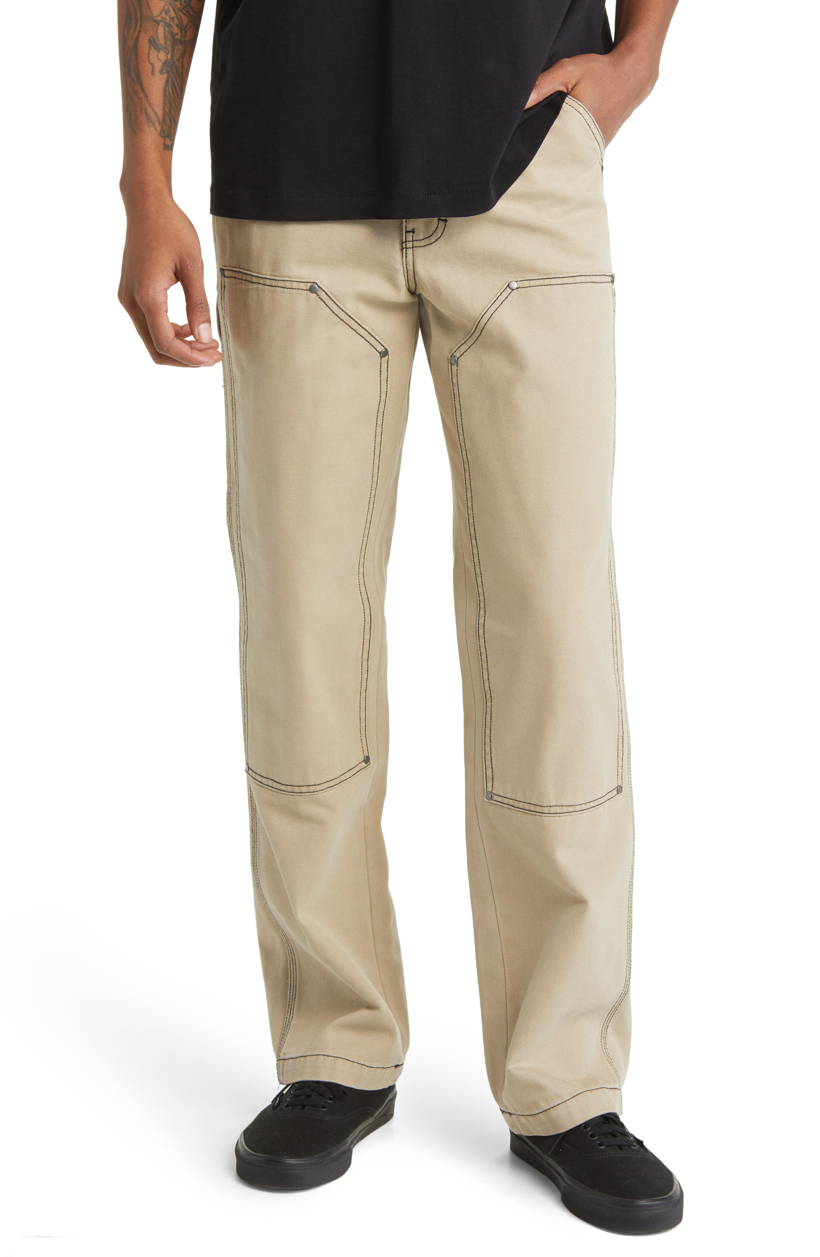 Dickies Contrast Stitch Double Knee Cotton Duck Canvas Pants (Men