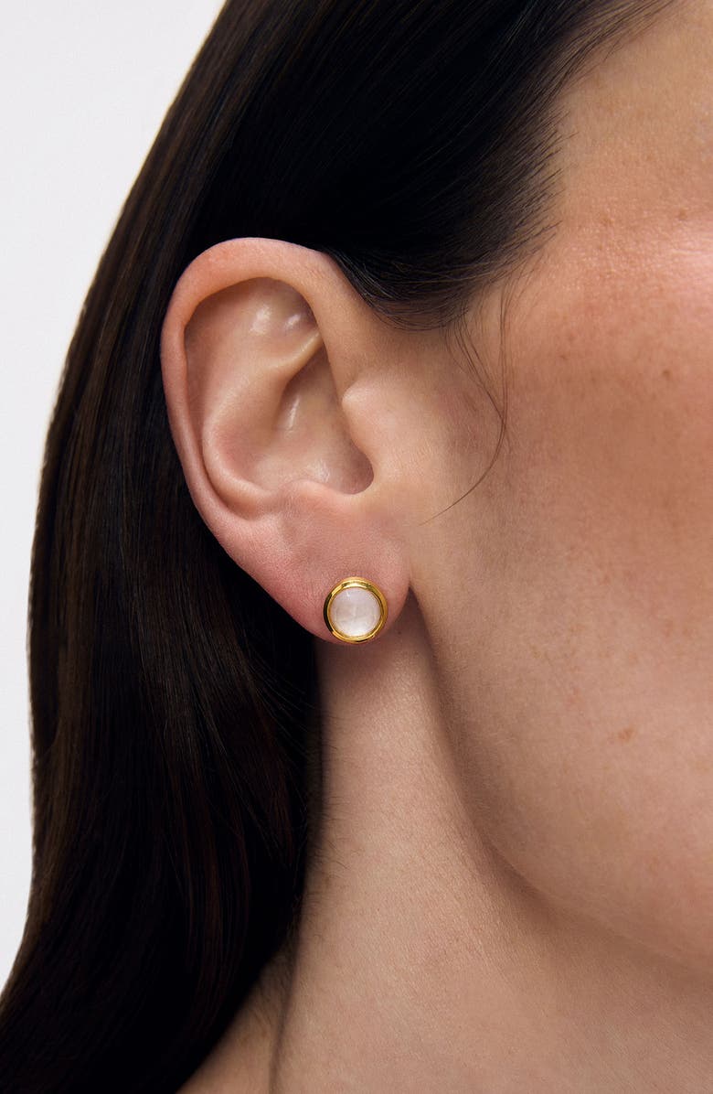 Dean Davidson Signature Mini Stud Earrings, Alternate, color, Iridescent Pearl/ Gold