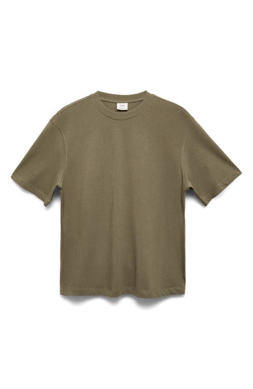 Mango Relaxed Fit Solid Cotton T-shirt In Neutral