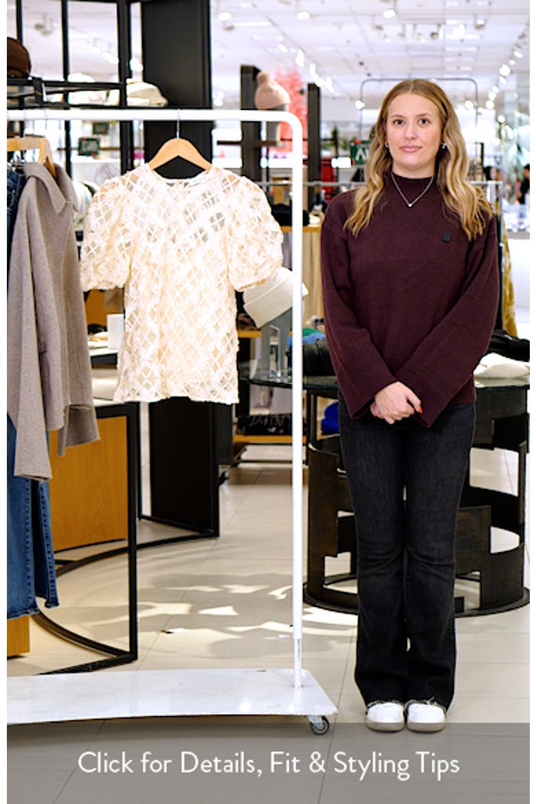 Floral Texture Puff Sleeve Top video