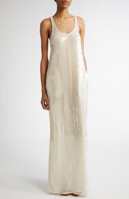 Stella Mccartney Sequin Tank Dress In Cream