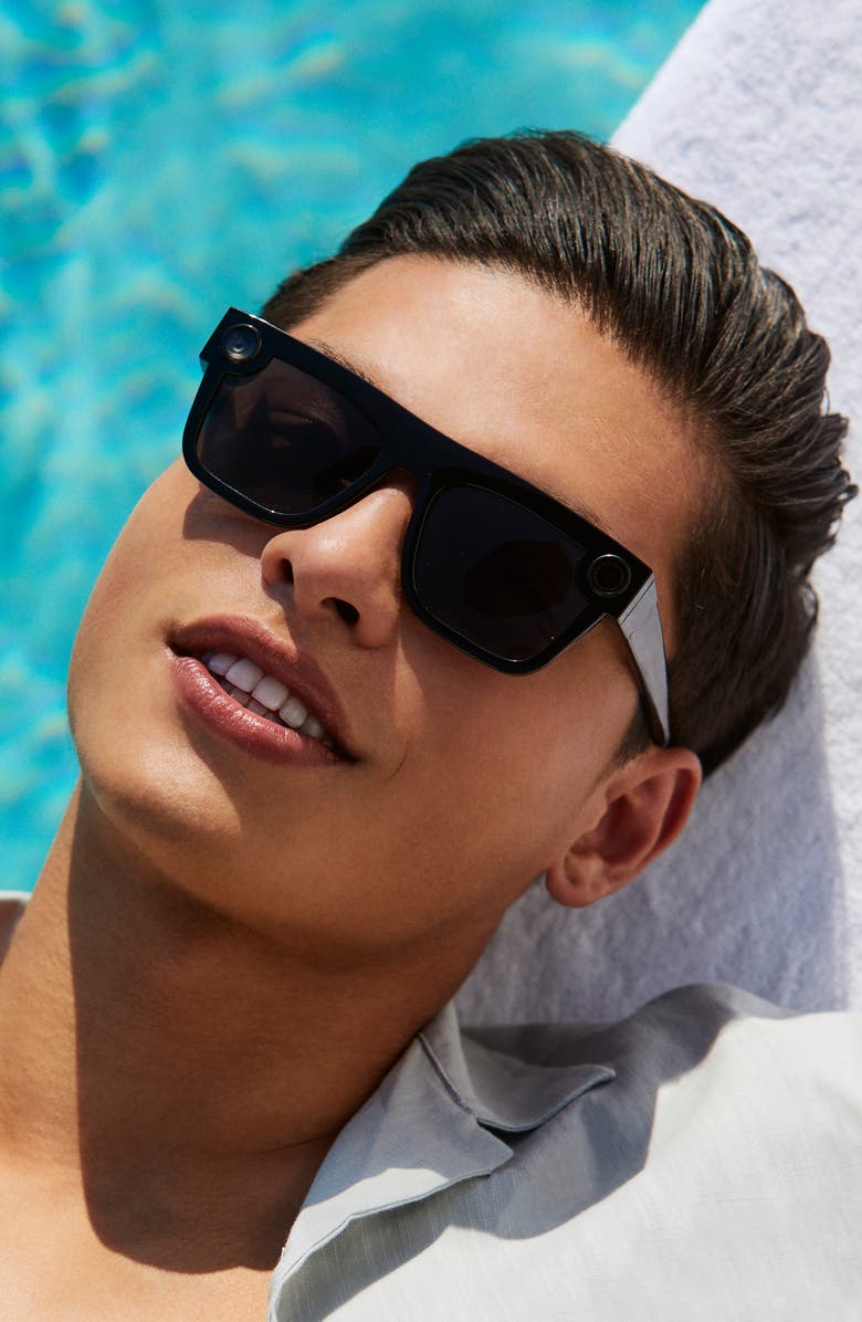 Spectacles by Snap Nico 56mm Polarized Flat Top Camera Sunglasses, Alternate, color, 