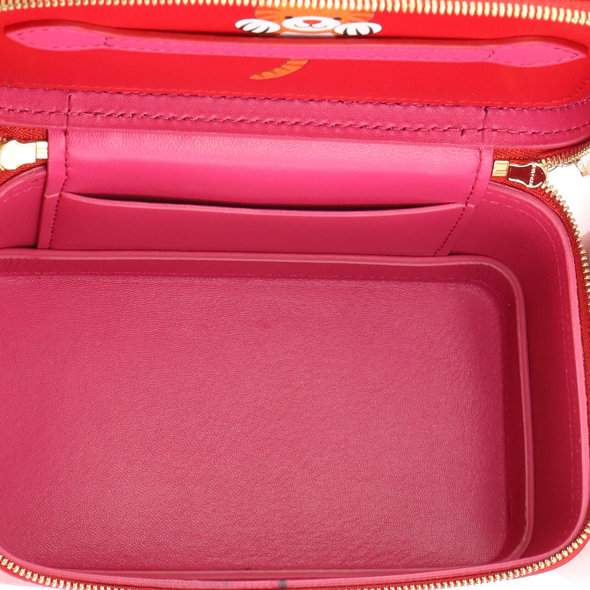 Serpenti Forever Top Handle Convertible Vanity Leather Small, Alternate, color, Red