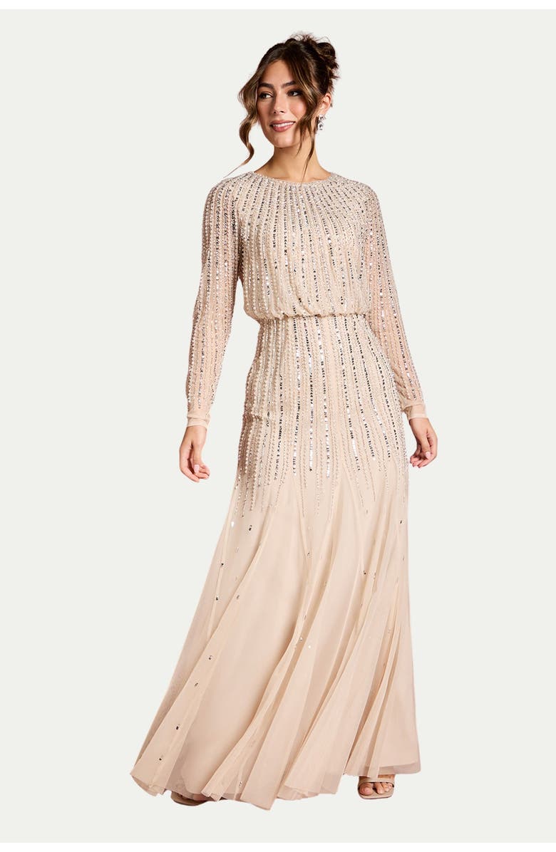 Coast Long Sleeve Maxi Dress, Main, color, Champagne