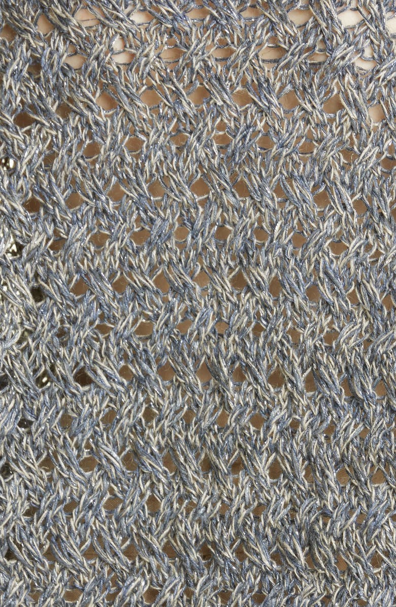 Fabiana Filippi Metallic Basket Weave Stitch Sweater, Alternate, color, 