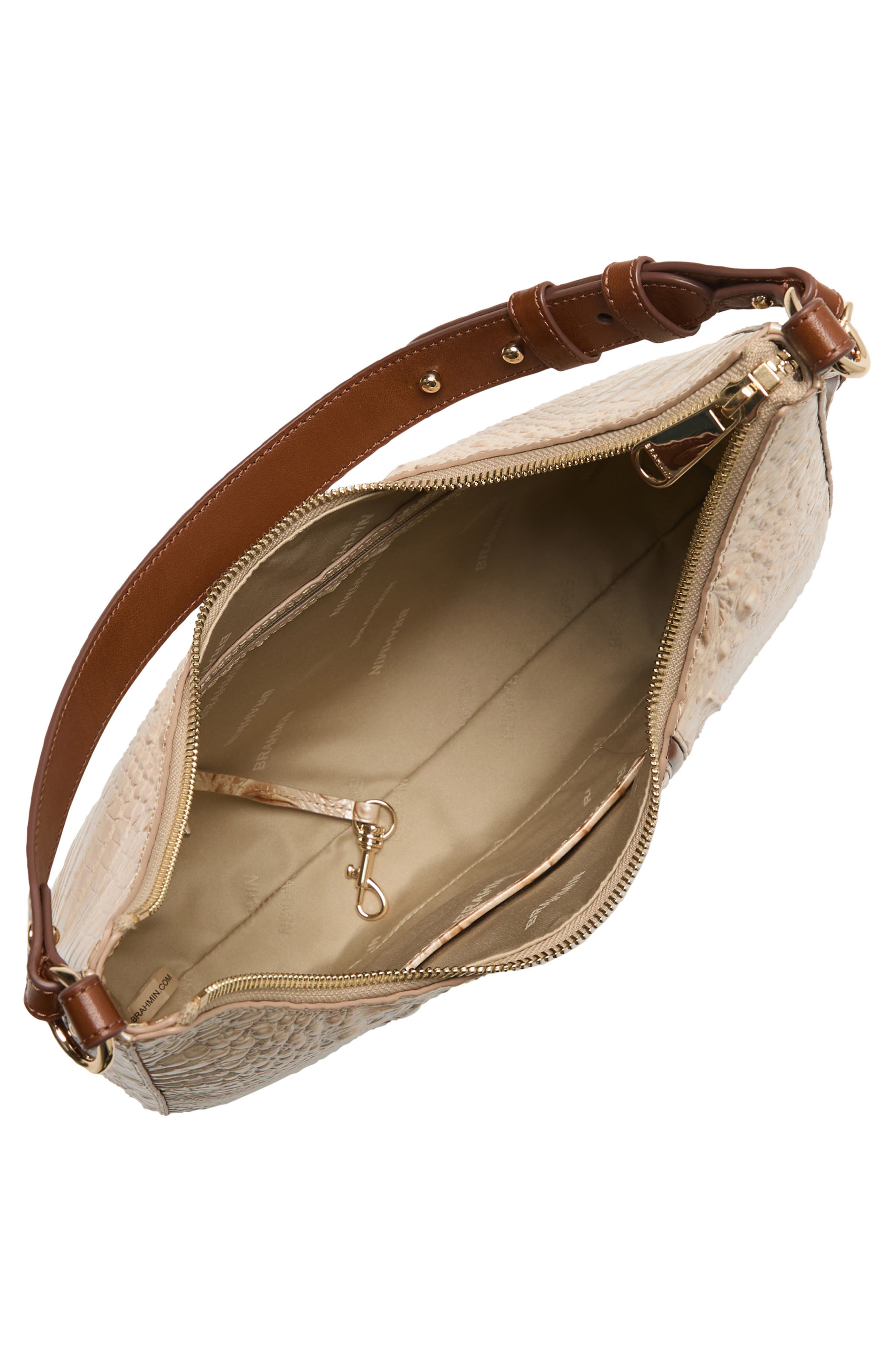 Brahmin Tabitha Croc Embossed Leather Shoulder Bag, Alternate, color, 