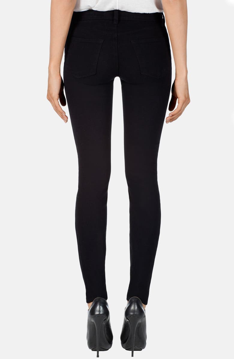 J Brand '485' Mid Rise Super Skinny Jeans, Alternate, color, Black