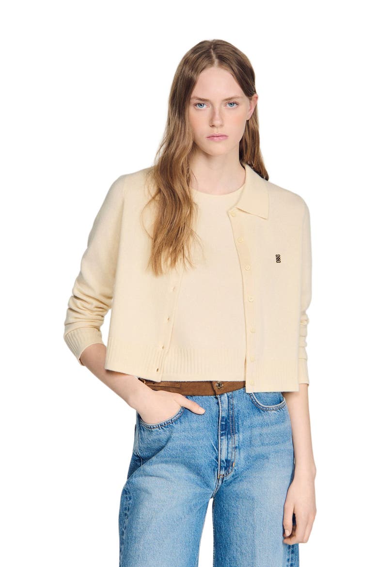 Shirt-collar cardigan, Alternate, color, Vanilla