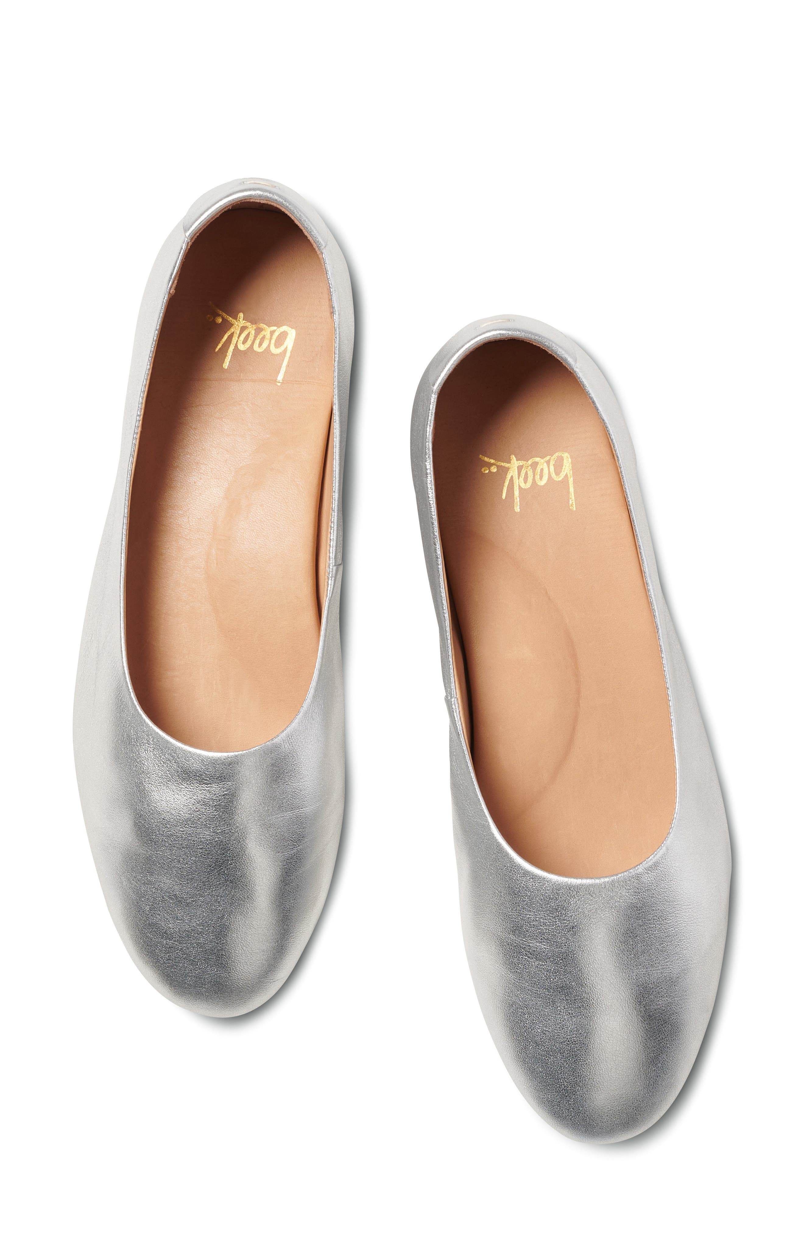 Swiftlet Leather Ballet Slipper, Alternate, color, SILVER