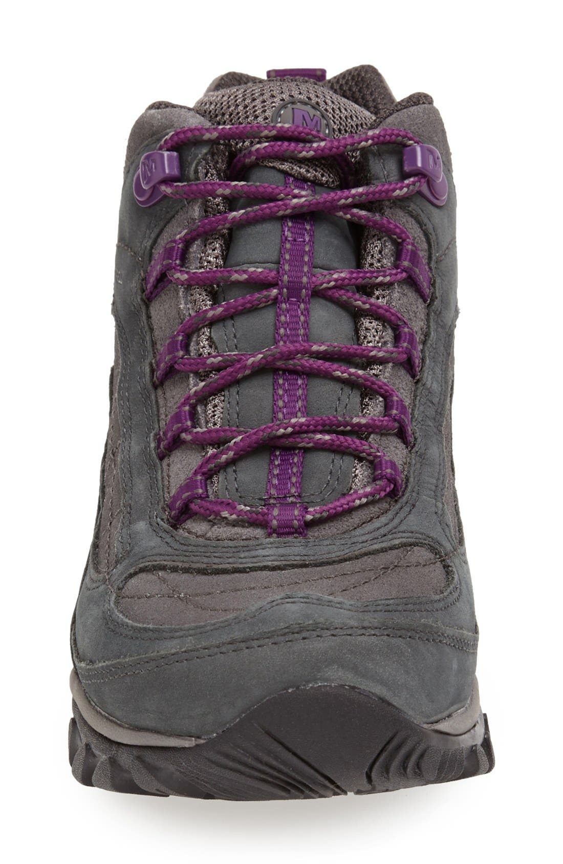 'Siren' Waterproof Leather Hiking Boot, Alternate, color, GRANITE/ PURPLE
