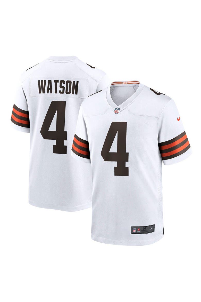 Men's Nike Deshaun Watson White Cleveland Browns Game Jersey, Main, color, White