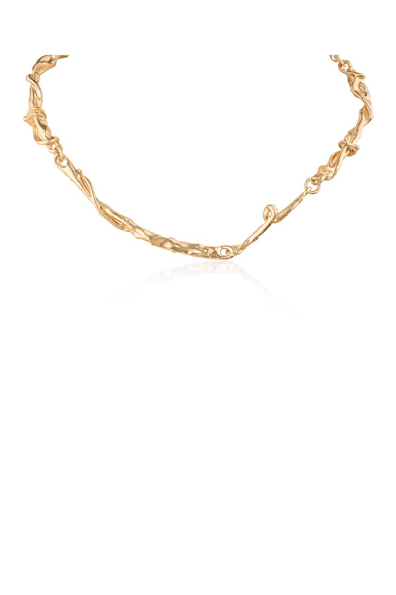 Twisted Bar Link Collar Necklace, Main, color, GOLD